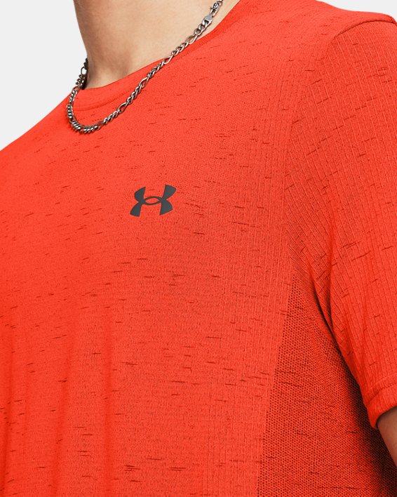 Męska koszulka z krótkimi rękawami UA Vanish Seamless, Orange, pdpMainDesktop image number 3
